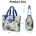 thumbnail image 3 of Tote Bag for Women - Pioneer Flower Shoulder Bag - Large Utility Work Duffle Bag with Zipper Handbag for Travel, Work, Sprots, 3 of 5