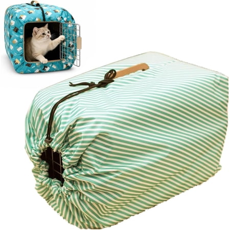 Pet Crate Cover - Windproof Oxford Cloth Protector Windproof Cotton Layer Warming Protection Waterproof Winter Design Puppy Kitten Pets Home for Travel Camping (A# L)
