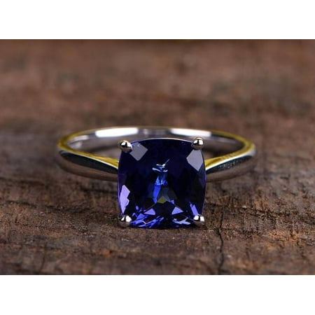 Jeenmata 1 Carat Cushion Cut Real Tanzanite And Diamond