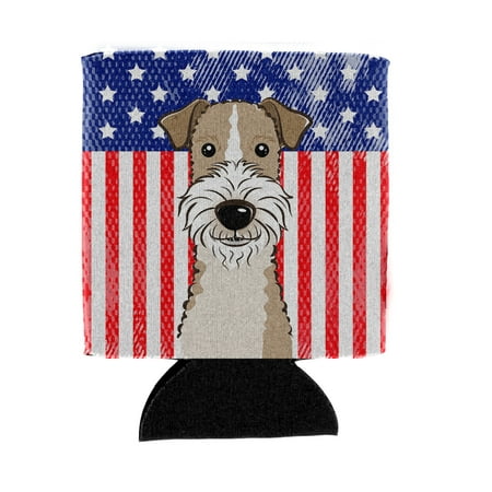 

Carolines Treasures BB2177CC American Flag and Wire Haired Fox Terrier Can or Bottle Hugger Can Hugger multicolor