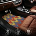 thumbnail image 4 of ZICANCN Waterproof Car Floor Mats Full Set, South American Circle Fabric Stripes Automotive Carpet Mats for Vehicle Trucks Suv Jeep, 4 Pieces, 4 of 6