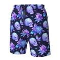 thumbnail image 2 of Yiaed flower starry sky Skull Print Men's Swim Trunks with Lining Quick Dry Sports Shorts Beach Shorts Boardshorts-Medium, 2 of 5