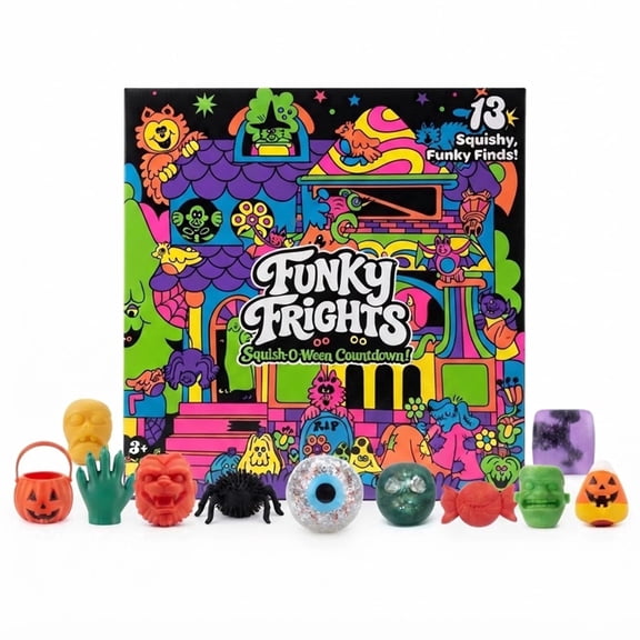 Halloween Advent Calendar 2026, Squish-O-Ween Countdown Calendar with Funky Frights Squishies, Mystery Blind Box Halloween Gifts, 24-Day Countdown Surprises for Kids