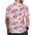 thumbnail image 2 of Rocae Purple Watercolor Flowers for Men's Mesh Quick-Dry Short Sleeve Workout T-Shirt,Mens Crew Neck Tee Lightweight Soft Classic T Shirts X-Small, 2 of 9