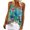 Green, variant on Honeeladyy Sales Online Women Floral Print Pattern Shirt Sleeveless Casual Crewneck Ruched Tank Tops Summer Loose Sling Vest Blouse