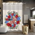 thumbnail image 3 of God Bless America No Hook Shower Curtain with Snap in Liner, Independence Day Retro Five-Pointed Star U. S. Flag Waterproof Shower Curtains with See Through Top Window Liner for Bath 48x72 Inches, 3 of 9