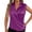 Purple, variant on SHenli Womens Double Lined Tank Tops Ruched Cap Ruffle Short Sleeve Shirts Color Block Button Casual Tees