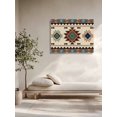 thumbnail image 5 of Boho Southwest Wall Art for Living Room,Canvas Picture Wall Decor for Bathroom Bedroom,Farmhouse Aztec Tribe Brown Blue Plaid Painting Artwork for Office Kitchen Hallway Dining Room Decor 12"x16", 5 of 8