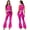 Hot Pink, variant on Womens 70s Disco Dance Shiny Metallic Flared Pants Romper for Night Club Halloween Cosplay Royal Blue S