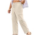 thumbnail image 4 of Pantalons pour Hommes en Liquidation! Pantalons en Polyester Hommes Pantalons en Polyester Hommes Pantalons Cargo pour Hommes Grande Taille Mode Jambe Droite Pantalons de Travail d'Automne Décontractés d'Extérieur Amples avec Multiples Poches, 4 of 4