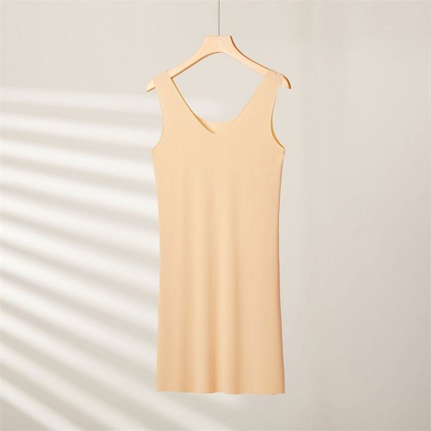 Vestido de verano de talla grande para chica gordita, de seda helada, ultrafino, sin costuras, de tela suave y agradable al tacto, camisón sexy con base de tirantes