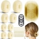 thumbnail image 2 of Set de Moños y Redecillas para el Pelo, con 8 Moños para Mujer, 10 Redes Invisibles Marrones, 5 Bandas Elásticas y 40 Horquillas Beige., 2 of 5