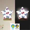 thumbnail image 4 of Star Night Light Auto On/Off Plug-in Wall Light with Light Sensor Warm White LED for Home Party Red and Blue Stripe Bows, 4 of 6