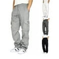 thumbnail image 2 of Liacowi Men's Casual Cargo Sports Trousers, Drawstring Elastic Waist Loose Thicken Dance Jogger Pants, 2 of 9