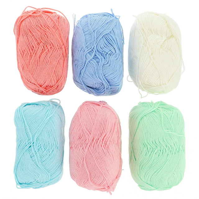 Kit de 6 rollos de hilo de crochet para hacer tú mismo, hilo de algodón para tejer, hilo de crochet para el hogar.