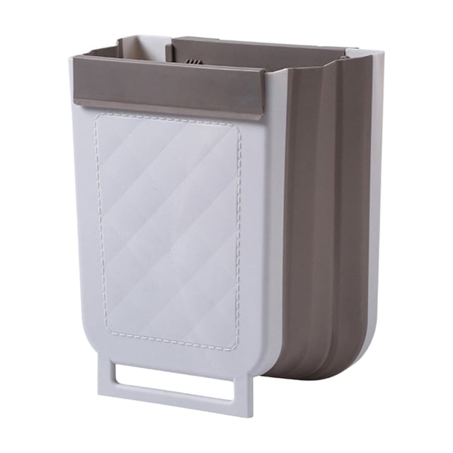 Kitchen Trash Can Wall Mounted Foldable Plastic Telescoping Storage Bin with Hanging Hook for Small Space