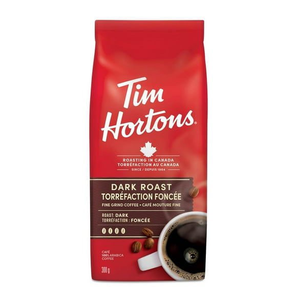 Tim Hortons Dark Roast Fine Grind Coffee, 300 g