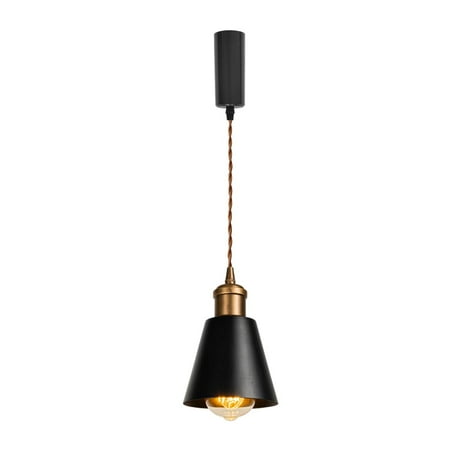 

KAYYELAMP Vintage Design Copper Base H-Type Track Pendant Light E26 Base 39.3 Inches Adjusted Cord Black Metal Shade Tracking Lamp for Kitchen Loft Cafe Home Office(No Bulb Track)