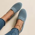 thumbnail image 7 of Womens Knitted Flat Shoes Lightweight Comfortable Loafers Slip On Casual Breathable Mesh Walking Shoes Round Toe Light Blue 38, 7 of 7