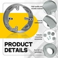 thumbnail image 3 of 2 Pcs 1/2-inch 4 Hole 4 Inch Round Sealproof Electrical Boxes Extenders Round Weatherproof Extension Junction Box Extender Ring 16. 5 Cu. in. Capacity(Gray), 3 of 6