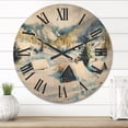 thumbnail image 2 of Designart 'Winter In Mountain Village' Traditional Wood Wall Clock, 2 of 5