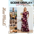 thumbnail image 6 of HAOMEILI Women Short Sleeve Loose Plain Maxi Dresses Casual Long Dresses with Pockets, 6 of 7