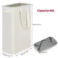 thumbnail image 3 of Efluky Laundry Basket,48L Dirty Clothes Basket with Handles, Foldable Laundry Basket for Clothes, Slim Laundry Hamper for Laundry Room, Dorm and Bedroom, Beige, 3 of 8
