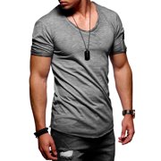 behype. Men's Oversize T-Shirt MT-7119 [Washed Darkgray, M]