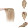 thumbnail image 5 of MY-LADY Woman 100% Remy Real Topper Human Hair Hair Extensions Natural Daily Hair Wigs Straight Hair Piece #12P613 Golden Brown & Bleach Blonde 10inch, 5 of 8