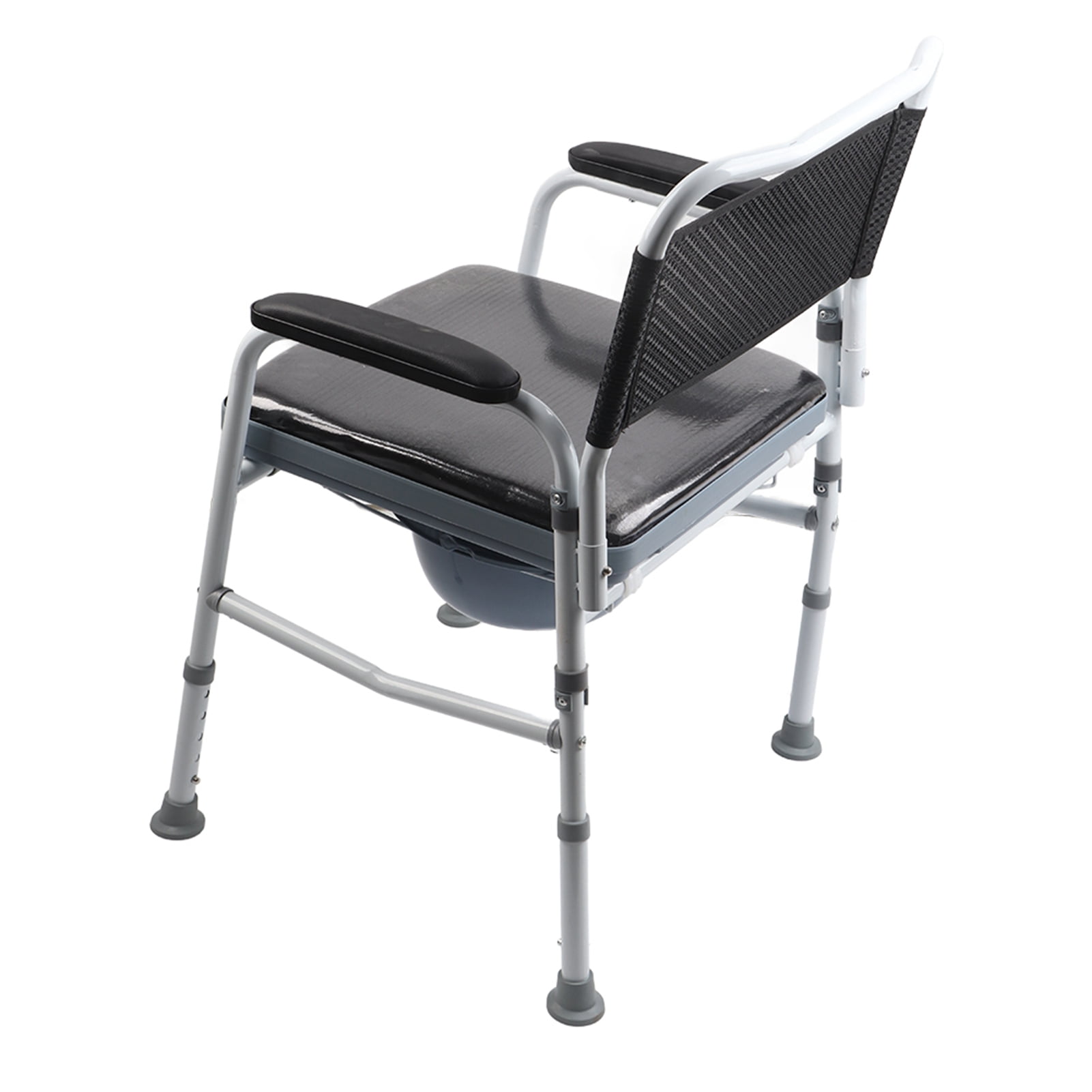 Chaise Commode Réglable en Hauteur, avec Accoudoirs, Chaise Pliante Commode, Stable et Fiable, pour Personnes Âgées Aînés Handicapées Grands-Parents, Chaise de Toilette Commode 27.6 X 22.8 X 7.