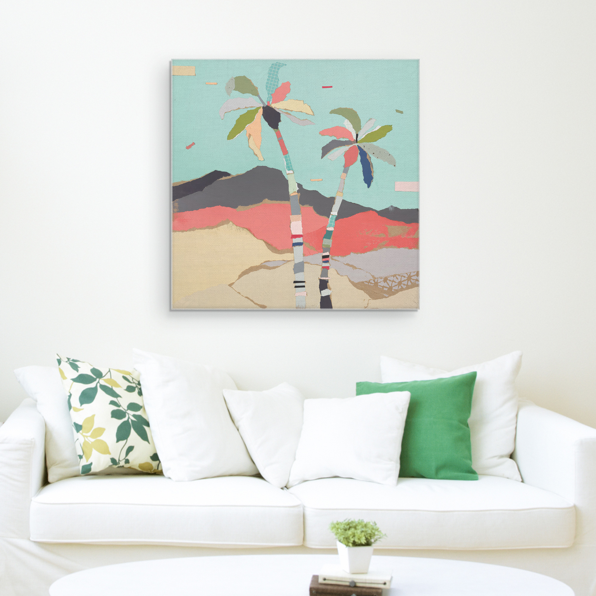 Masterpiece Art Gallery Palm Views 1 By Stefano Altamura Canvas Art Print 30" x 30"
