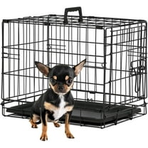 Dog Crate,18", Black, Foldable Metal Kennel with Single Doors, Secure Slide-Bolt Latches, Leakproof Tray | Portable Dog Cage for Small Breeds | for Travel, Indoor & Outdoor Use