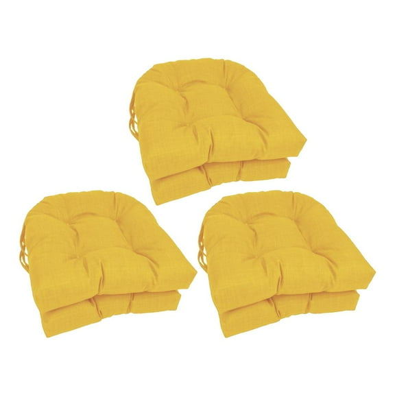 16-inch Spun Polyester Solid Outdoor U-shaped Tufted Chair Cushions (Set of 6) 916X16US-T-6CH-REO-SOL-03