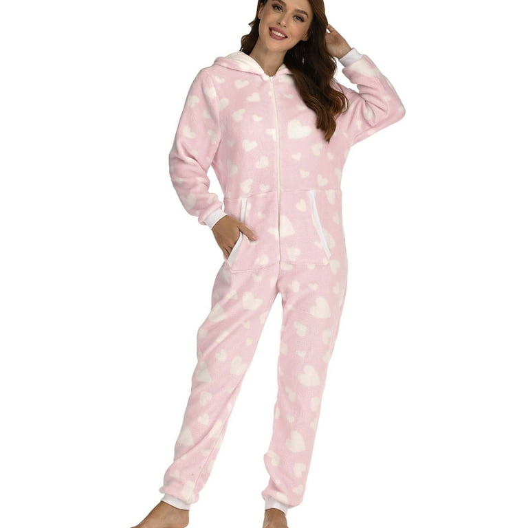 jsaierl Womens Onesie Pajamas One Piece Sherpa Loungewear Fleece