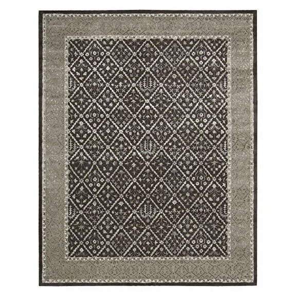 Nourison Symphony Area Rug-Color:Charcoal,Shape:Rectangle,Size:9'6" x 13'