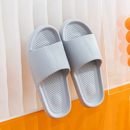 

Seasonal Savings! Toddler House Slippers Womens Mens Solid Color Slippers Super Soft Breathable Non-Slip Bedroom Home Slippers Gray 40 SOPATENOR