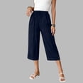 thumbnail image 6 of Admvng Women Capri Pants Casual Loose Summer Wide Leg Cotton Workout Ladies Capri With Pockets Size S-2XL, 6 of 9
