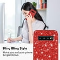 thumbnail image 2 of Compatible with Samsung Galaxy S10 Case, Glitter Sparkly Samsung S10 Phone Case with Slim Silicone Shockproof Protective Bumper Cover for Cute Girls Women (Red), 2 of 14