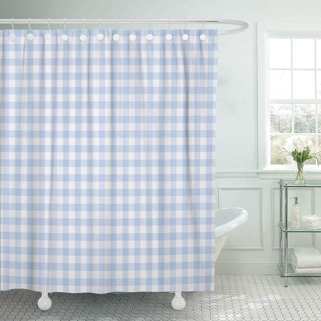 KSADK Checkered Pastel Blue Gingham That is Checks Flat Light Linen Old