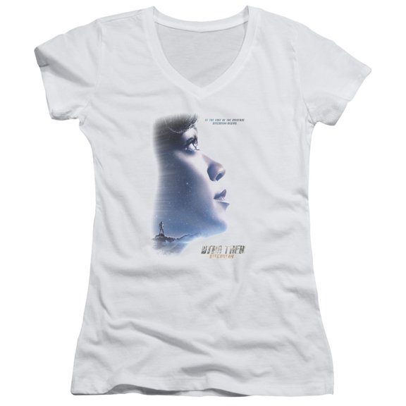 Star Trek Discovery Discovery Begins Junior Women's V-Neck T-Shirt White