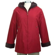 Women's Plus Zip-Front Microfiber Hooded Coat