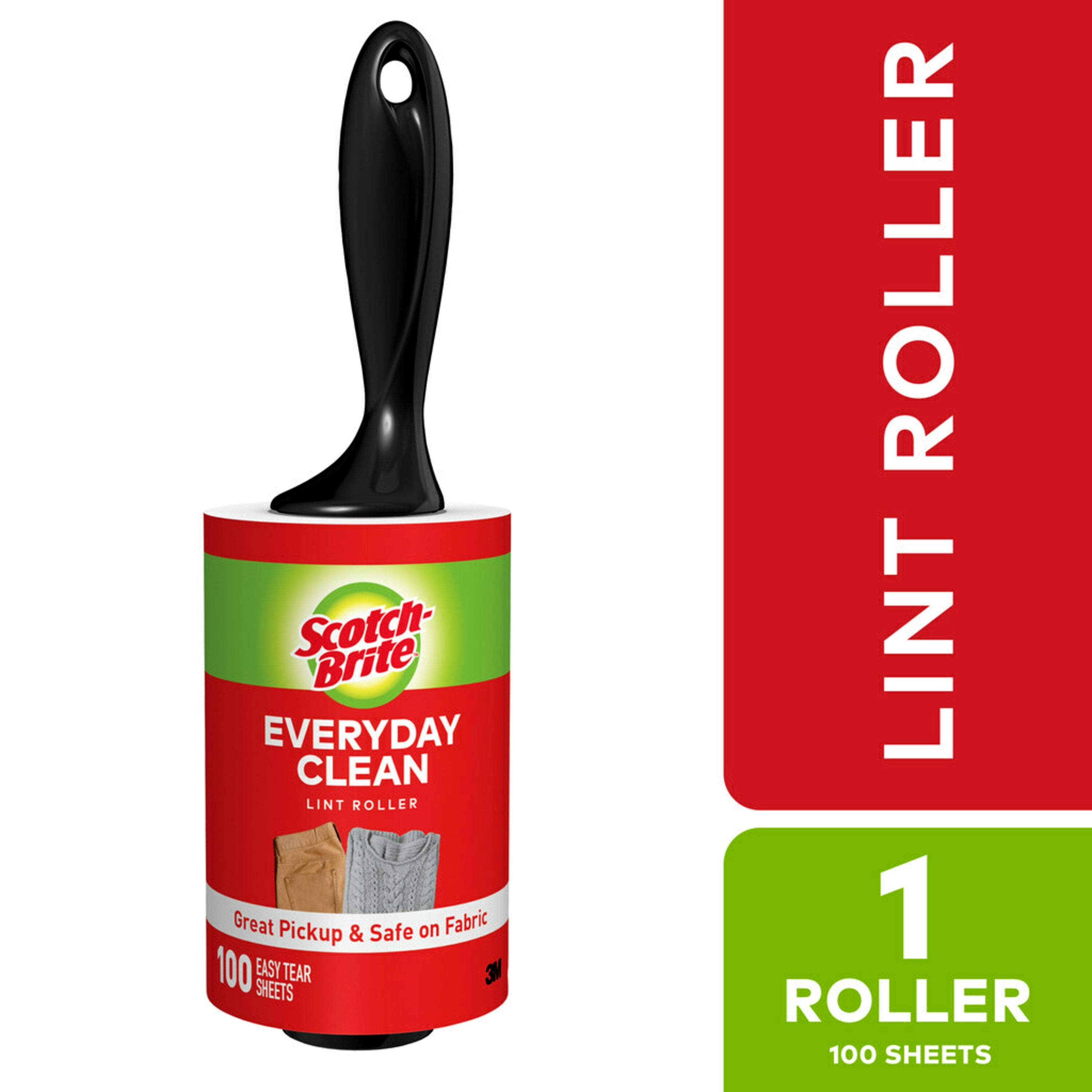 ScotchBrite Large Lint Roller, 100 Sheets per Roller, 1 Count
