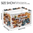 thumbnail image 4 of Yayeee Canvas Storage Basket with Handles for Shelves Fabric Bins Closet Organizer, Autumn Day Pattern, 4 of 8