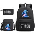 thumbnail image 2 of MINISO Disney Stitch Anime 3Pcs/Set Backpack Student School Shoulder Bag Kids Cute Travel Backpack Children Birthday Gift, 2 of 4