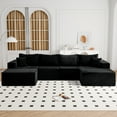 thumbnail image 2 of Cozylore 136" Oversized Modular Sectional Sofa U-Shape Cloud Couch with Deep Seat Comfy Upholstered Couches for Living Room, No Assembly Required, Black, 2 of 9