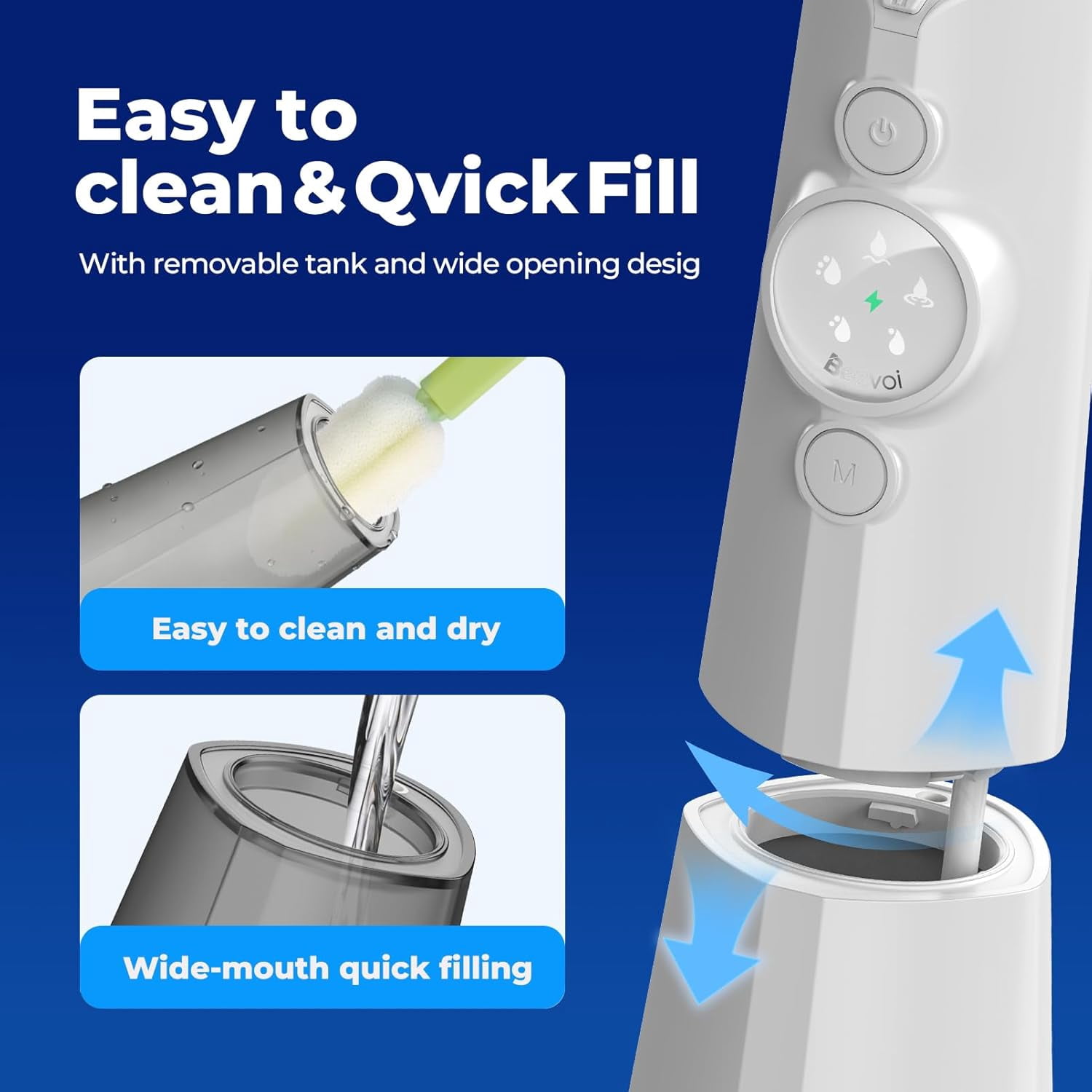 Water Flosser for Teeth Cordless: Professional Oral Irrigator LED Display 5 Modes, 300ML Water Tank, IPX7 Waterproof Electric Tooth Cleaner Picks, Water Floss with 6 Jet Tips for Home Travel