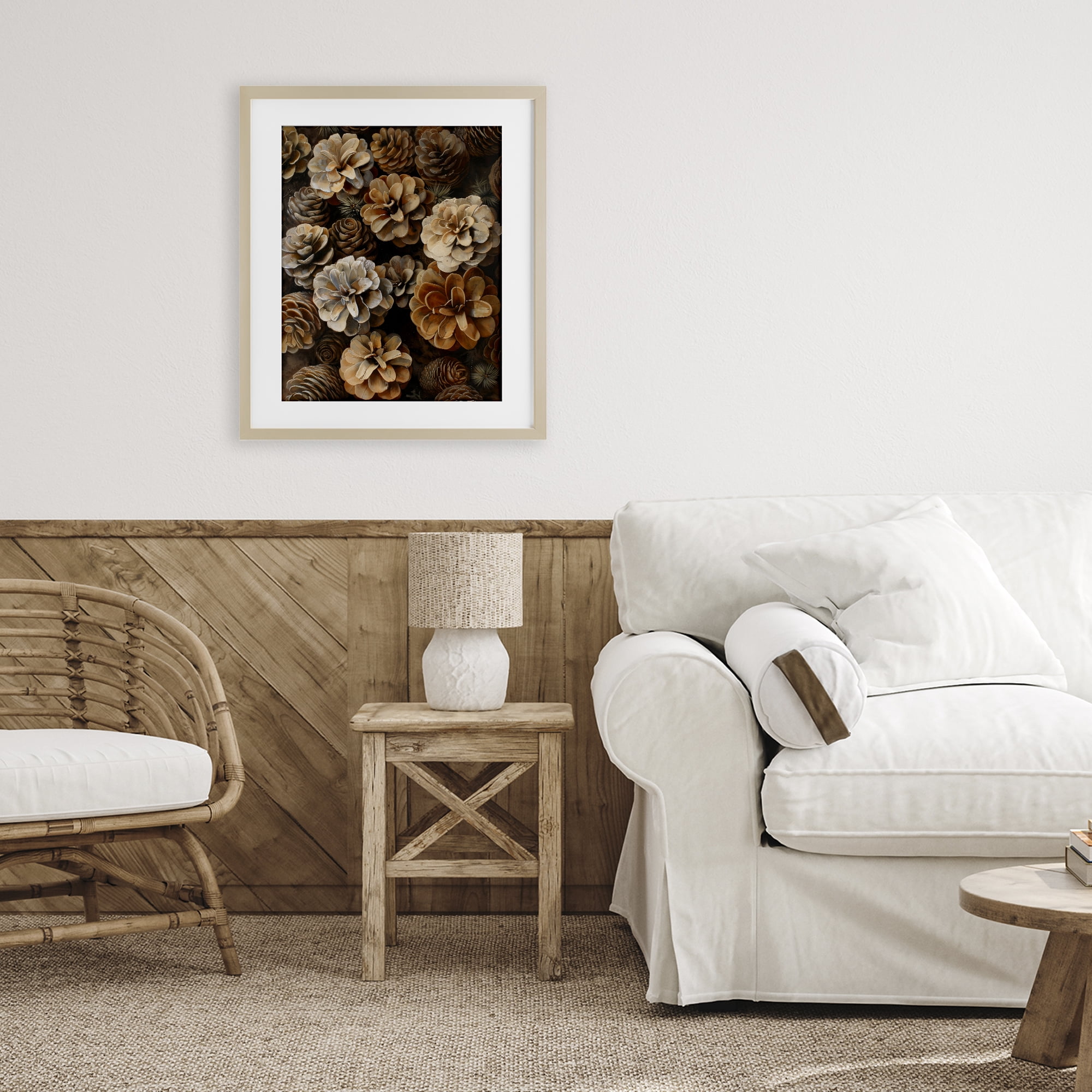 Stupell Industries Pinecone Arrangement Rustic Botanicals Birch Framed Print Under Glass, design by Creative Studio