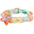 thumbnail image 2 of Didog Floral Nylon Personalised Dog Collar Custom Metal Buckle Adjustable Pet Necklace, 2 of 7