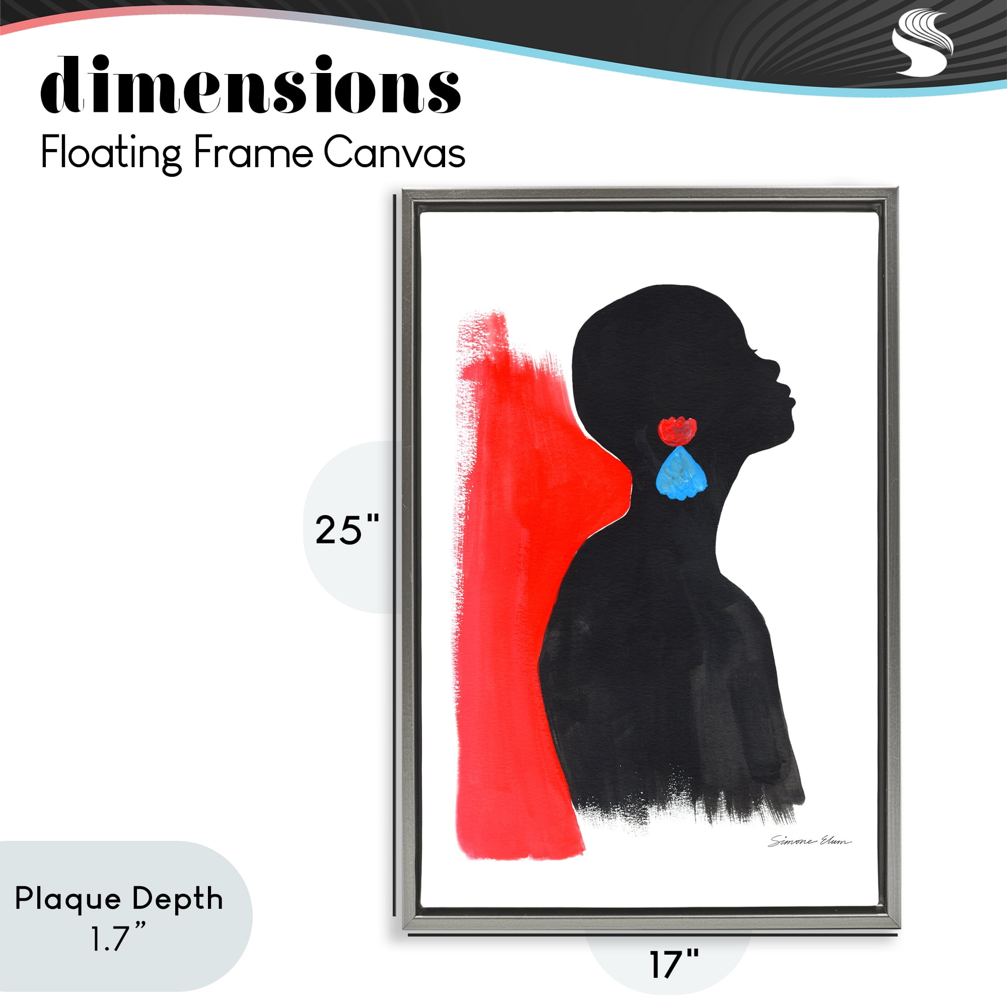 Stupell Industries Dreaming In Color Gray Framed Floater Canvas Wall Art, design by Simone Elum