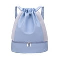 thumbnail image 1 of Milaget Drawstring Backpack Adjustable Strap Sports Backpack Water Resistant Gym Bag Blue, 1 of 9
